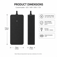Chargeur de batterie au lithium 72V 2A de remplacement compatible avec les scooters électriques Kaabo Dualtron Wolf Warrior 72 volts, adaptateur secteur CE/FCC