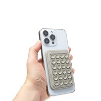 Support de téléphone de bureau avec porte-cartes, support magnétique portable en silicone à ventouse pour téléphone