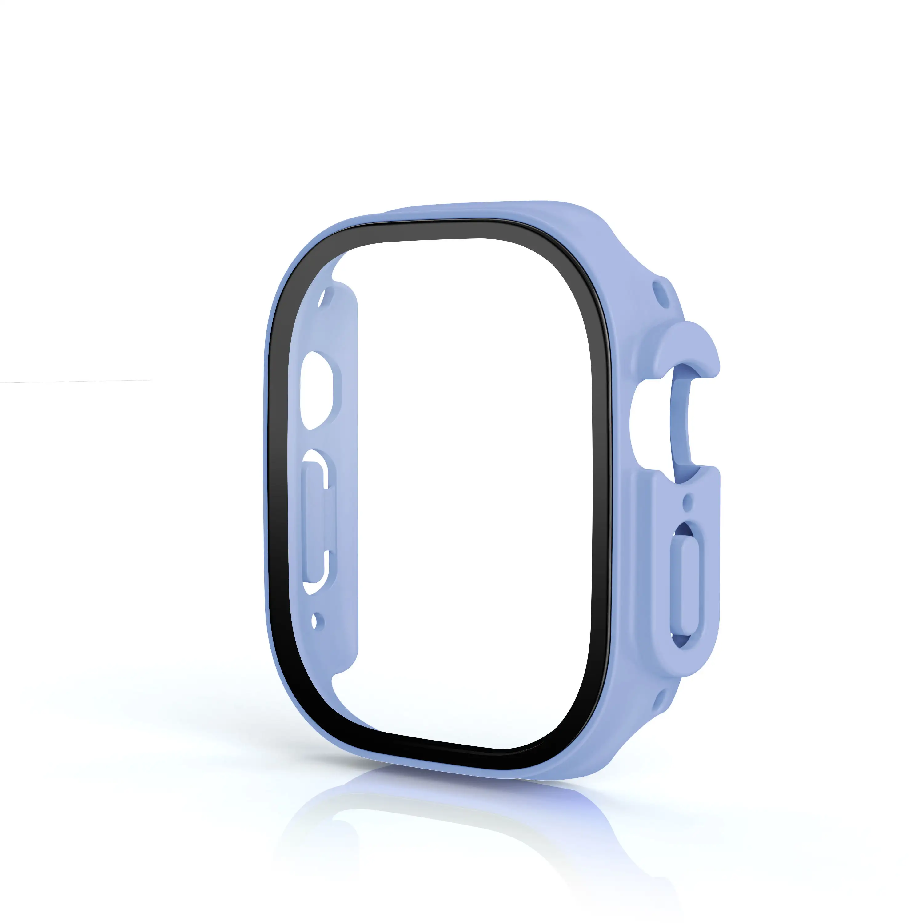 Étui de protection intelligent iWatch en caoutchouc de Silicone de couleur de mode pour Apple Watch couverture de boîtier d'écran à cadre transparent