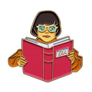 ที่กําหนดเองคุณภาพสูงของที่ระลึกโลหะเคลือบฟรีออกแบบอ่านสาวโลโก้หมุดปกโลหะที่มีกระบวนการที่กําหนดเอง - Product Image 1