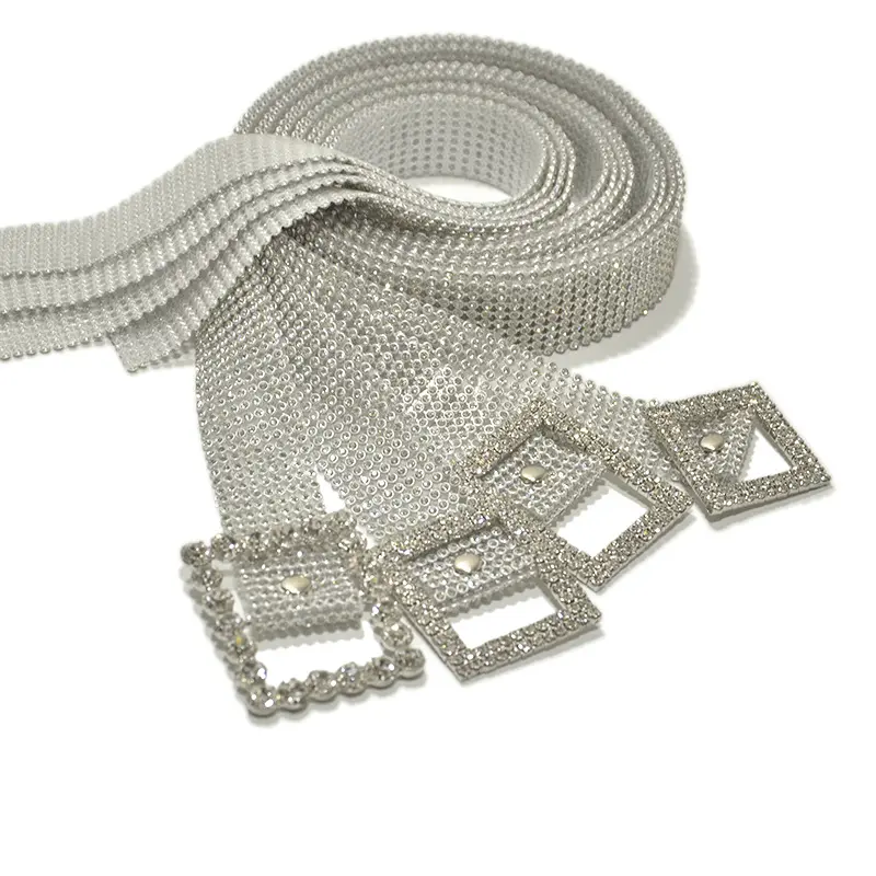 Wholesale Retail Girls Fashionable luxury pvc+rhinestone belt Gold Silver Diamond Chain Women PVC plastic belt