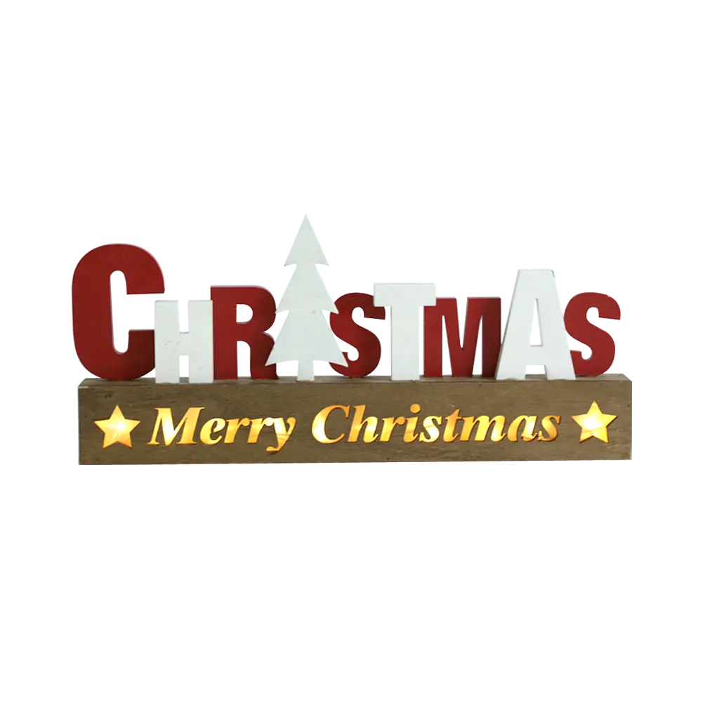 Creative Wooden Christmas Decorations Love Light LED Marquee Letters Table Top Ornaments Wood Desk Plaque Sign Standing Decor