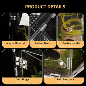 Akrilik sürüngen kutusu örümcekler, kurt örümcekler, Geckos, havalandırmalı Habitat, örümcek ve sürüngen teraryum atlama için uygun - Product Image 5