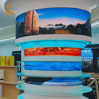 Écran LED flexible d'intérieur en couleur pleine P1.2 P1.5 P1.8 pour exposition, salon professionnel, colonne cylindrique, cercle, mur vidéo LED, centre commercial