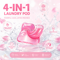 Rayshine Capsules de lessive 4-en-1 double couche 3D avec booster de parfum et détergent antibactérien 20g