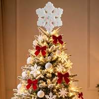 Weihnachtsbaumspitze Glitzer-Schneeflocke 13,3 Zoll (21 cm) mit Spiralbasis Großhandel OEM