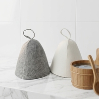 Chapeau de bain professionnel de luxe en feutre 100 % laine, imprimé sur mesure, avec cordon de suspension, doux et réutilisable pour adultes en banya