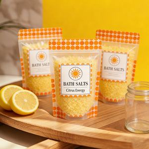 Sachets en plastique personnalisés imprimés numériquement, à fond plat, thermoscellables, pour sel de mer et sels de bain, emballage écologique, vente en gros - Product Image 6