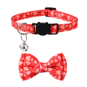 Collier pour chien et chat en polyester, durable, réglable, confortable, lavable, avec décoration florale, série rose, tailles S/T/L - Product Image 1
