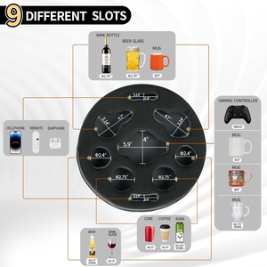 ที่วางแก้วน้ำแบบหมอนสำหรับโซฟา ที่วางเครื่องดื่ม เป็นมิตรกับสิ่งแวดล้อม พกพาสะดวก ผลิตจากโพลีเอสเตอร์ 100% ทรงกลม ใช้เก็บของได้ สำหรับเตียง รถยนต์ และอื่นๆ - Product Image 3