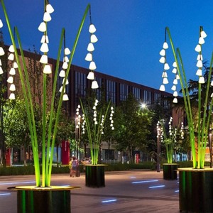 Outdoor LED Bell Flower Landscape <b>Lights</b> Green Stems Hanging Bells Garden <b>Pathway</b> Yard Decor - Product Image 1