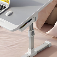 Bureau d'ordinateur pliable multifonctionnel, support pour ordinateur portable réglable en hauteur, table portable avec tiroir pour jeux et études