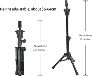 Support réglable en toile pour mannequin, trépied pour la fabrication de perruques, la cosmétologie, la coiffure, l'affichage et la formation de têtes de mannequin - Product Image 3