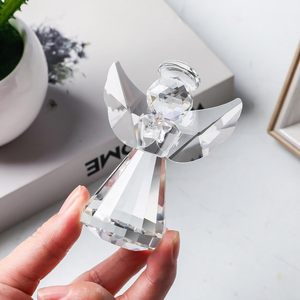 European Folk Art Collection K9 Model Crystal <b>Angel</b> Paperweight Polished Etched Glass Art for Home Decoration for Christmas <b>Gift</b> - Product Image 2