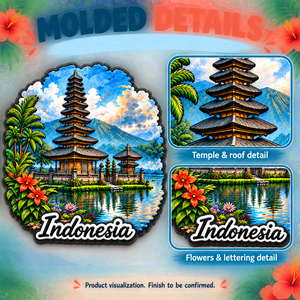 Imán de nevera de <span class=keywords><strong>Borobudur</strong></span>, Indonesia, imán de goma personalizado de PVC suave, imán de nevera con diseño de monumento del templo, para recuerdo - Product Image 3