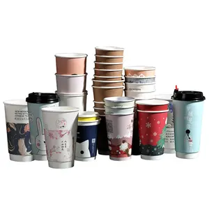 New Paper Coffee Cup Custom Logo Single Wall Black Paper Cups And Sleeves Double Wall White Paper Cups