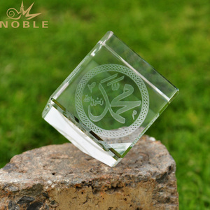 <span class=keywords><strong>Muhammed</strong></span> Rasul Allah Arabic parola calligrafia inciso al Laser cubo di cristallo inclinato occasioni islamiche dono religioso di Ramadan - Product Image 3