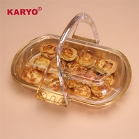 KARYO KYG-68115-1 Boîte à emporter de luxe en or sur mesure Boîte à pâtisserie musulmane portable Boîte à dessert Contenant alimentaire avec couvercle
