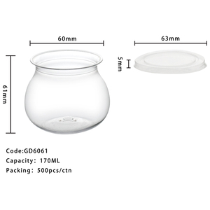 ภาชนะใส่ขนมพุดดิ้งเยลลี่ทำจากพลาสติกขนาดเล็กทรงกลมแบบใช้แล้วทิ้ง - Product Image 2