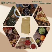 Sacs d'emballage alimentaire en papier kraft plastique personnalisés ECOPACK, style sac, film composite en rouleau, sac sous vide, sac à fermeture éclair, sac debout