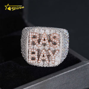 Por encargo personalizado Iced Out Rapper Jewelry 925 Sterling Silver Two Tone Color FL Moissanite Diamond Hip Hop Champion Ring - Product Image 1