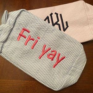 กระเป๋าเครื่องสำอางพกพาขนาดใหญ่แบบเรียบง่ายสไตล์เกาหลี ดีไซน์สวยงาม ลายสก็อตผูกโบว์ - Product Image 4