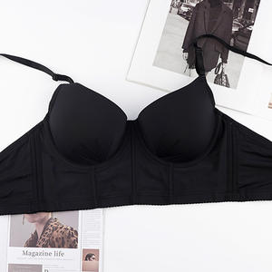 Sujetador francés Ropa interior de talla grande Copa C reunida delgada con anillo de acero Accesorio de cierre Pecho Anti-luz Tubo Cruz <span class=keywords><strong>Bo</strong></span> - Product Image 3