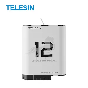 Batterie au lithium rechargeable haute performance Telesin Stamina à charge rapide pour batterie de caméras GoPro Hero 9/10/11/12