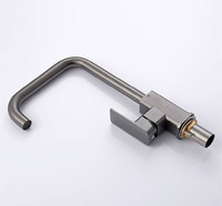 Robinet de cuisine HONGDEC en acier inoxydable gris anthracite, mitigeur monocommande eau chaude/froide avec douchette extractible, montage sur plan de travail