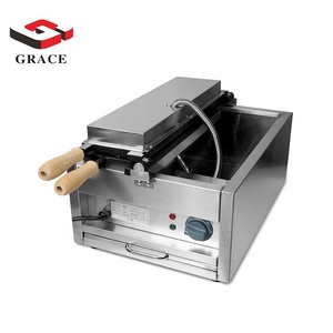 Nouvelle conception de machine à gaufres Taiyaki au gaz en acier inoxydable commercial, équipement de bar à en-cas rotatif électrique pour les hôtels - Product Image 3