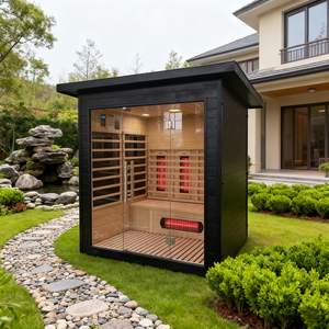 Традиционная гибридная инфракрасная сауна из цельного канадского кедра на 1-4 человека с полным спектром излучения для улицы, в продаже - Product Image 6