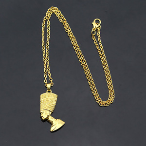 Africa Algeria <strong>Necklace</strong> for Women Chain Unisex Egyptian Queen Nefertiti Pharaoh <strong>Necklace</strong> Vintage Jewelry Gift - Product Image 4