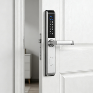 Serrure de sécurité intelligente en aluminium à pont thermique avec déverrouillage à distance via l'application Tuya, reconnaissance d'empreintes digitales et carte-clé, idéale <span class=keywords><strong>pour</strong></span> la maison, la villa et l'appartement – Forte demande - Product Image 1