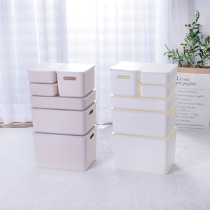 2022 new fashion strong material Portable desktop clothes storage containers plastic home storage box with lid