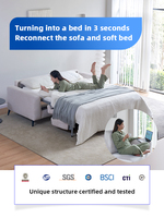 Canapé-lit convertible moderne et luxueux à double usage avec coussin réglable, canapé pliant avec matelas, canapé-lit en tissu