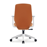Chaise de bureau exécutive moderne ergonomique réglable pivotante à dossier moyen en PU pour le personnel de bureau et à domicile