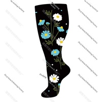 Chaussettes de compression personnalisées en nylon haute élasticité, anti-frottement, pour le sport et le fitness, grandes tailles, pour diabétiques
