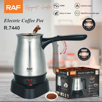 Cafetière électrique en acier inoxydable 400W 600ML avec poignée pliable, chauffage uniforme pour la préparation du café à la maison ou au bureau R.7440
