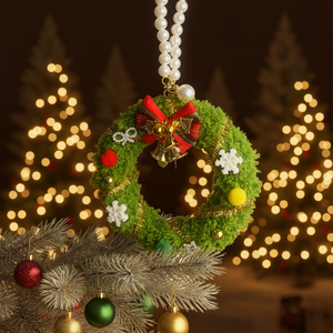 Kit de Matériaux DIY pour Mini Pendentif Guirlande de Noël Prête à l'emploi, Fourniture Fabricant, en Peluche Faite Main, avec Clochettes, Rond et Durable - Product Image 5