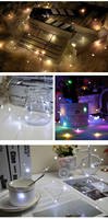 Guirlande de fils de cuivre flexibles de 1M-10M, 10-100 LED, alimentée par piles, micro-lumières multicolores en forme de riz pour bricolage, artisanat, fête, vacances