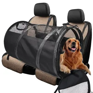 顶级销售折叠式坐垫后座帐篷透气防水宠物扎布袋汽车中型犬