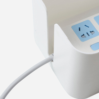 Boîte de gestion de câbles rectangulaire en plastique avec clips et organiseur de fils pour dissimuler les multiprises et les prises électriques - Écologique
