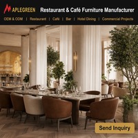 Ensemble de mobilier de restaurant moderne en velours rembourré, table et chaises pour café, hôtel, commerce
