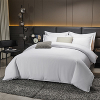 Draps de lit, housses de couette et taies d'oreiller en polyester tissé de qualité pour hôtels cinq étoiles, literie pour chambre d'hôtes, logos personnalisés, respirant