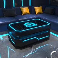 Table basse KTV TRUST Extend Infinitely Mirror avec lumière nocturne, carrée, en acier inoxydable, verre trempé, étanche, pour la maison et les entreprises