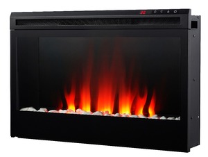 Panel plano con diseño de vidrio, inserto de chimenea de llama artificial, chimenea eléctrica decorativa con luz LED - Product Image 6