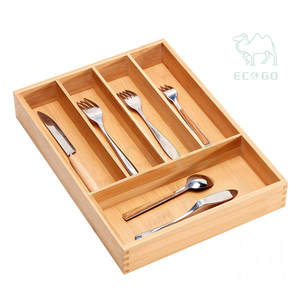 Vassoio posate di bambù utensile da cucina vassoio Organizer con 5 vano divisori <span class=keywords><strong>per</strong></span> cottura cucchiaio - Product Image 2
