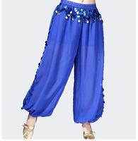 Pantalon de performance en mousseline de soie fendu à jambes larges avec glands à paillettes sarouel à franges pour la danse du ventre indienne