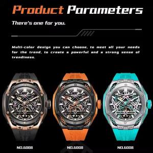 Reloj Mecánico GELATU de Diseño Hueco, Deportivo de Lujo, Totalmente Automático, con Correa de Silicona, Resistente al Agua, Reloj para Hombre - Product Image 4