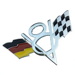 Autocollant de voiture 3D en métal, drapeau allemand, emblème à carreaux, badge, décoration pour carrosserie, aile, porte, coffre - Product Image 4